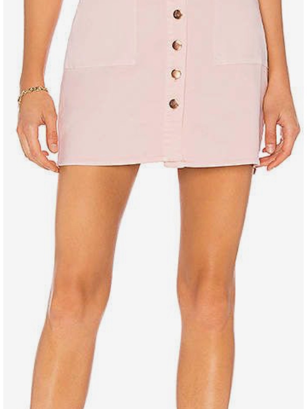 Stylestalker “Niki” pink jean mini skirt, Button-Front A-Line / BRAND NEW (0-2)